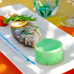 Mashed potatoes with blue...